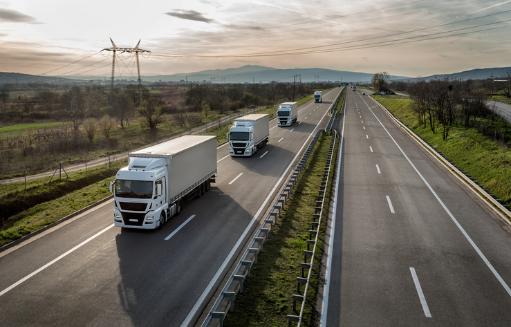 Trucks on highway - Bond Services
